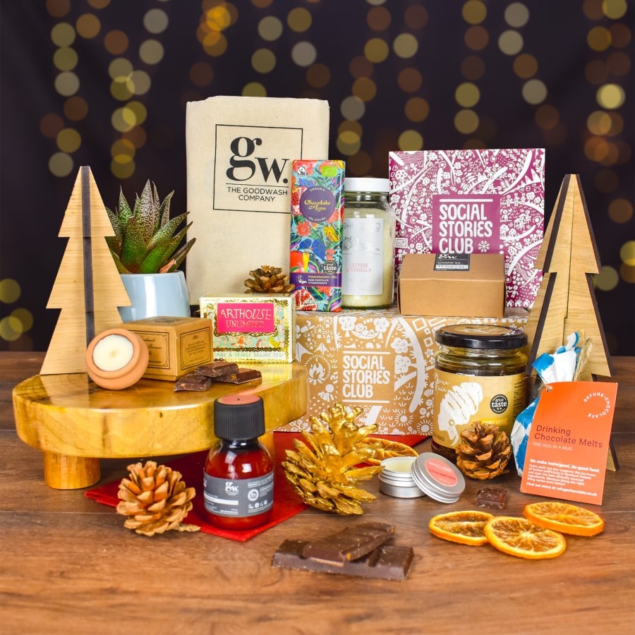 Pamper Hamper Gift Box by Social Stories Club, featuring ethically sourced self-care items.