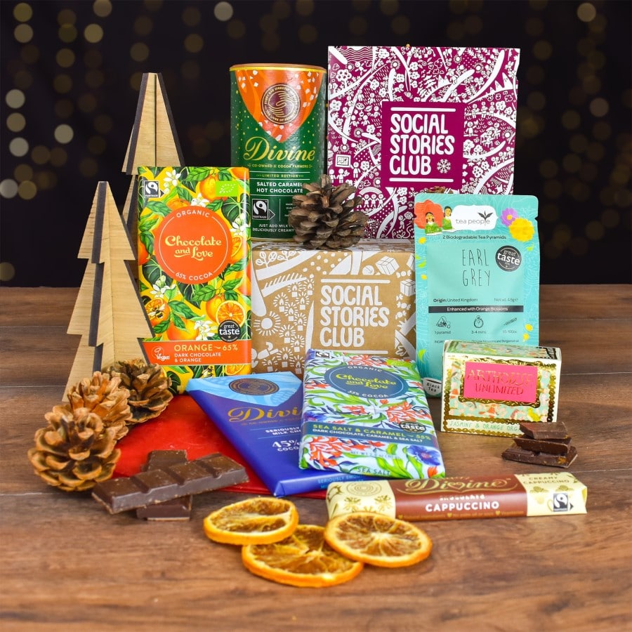 Pick Me Up Gift Box by Social Stories Club, featuring ethically sourced treats and sustainable items.