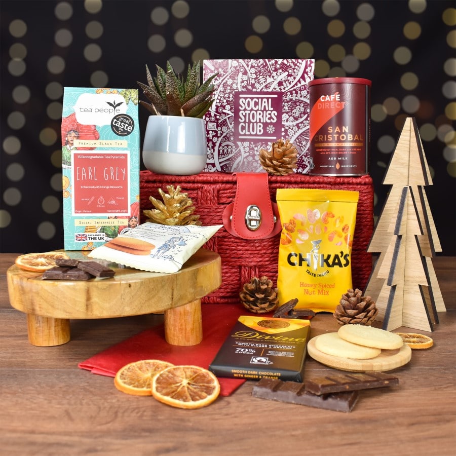 Social Impact Gift Hamper by Social Stories Club, featuring ethically sourced treats and sustainable items.