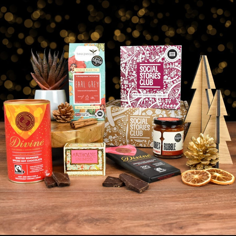 Vegan Treats Gift Box by Social Stories Club, featuring plant-based ethical treats.